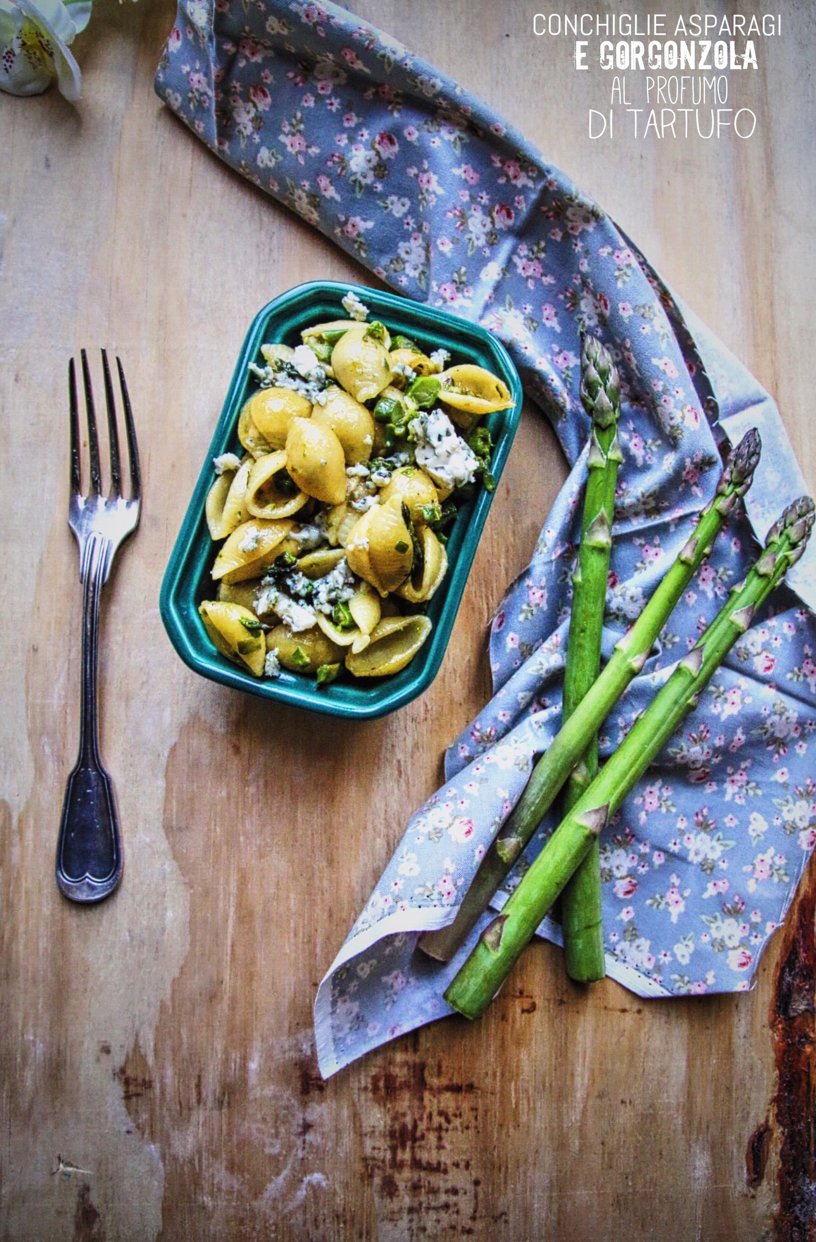 Conchiglie asparagi e gorgonzola al profumo di tartufo