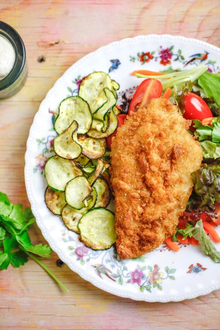 Pollo fritto light e zucchine